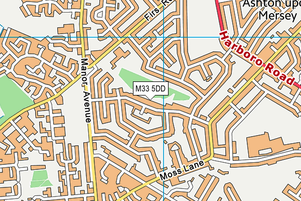 M33 5DD map - OS VectorMap District (Ordnance Survey)