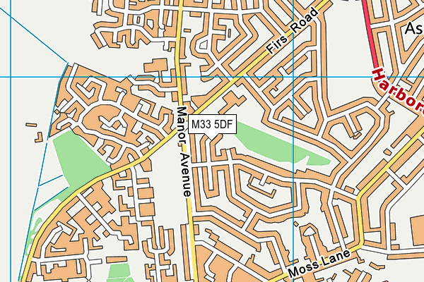 M33 5DF map - OS VectorMap District (Ordnance Survey)