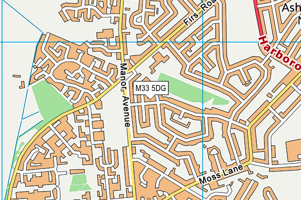 M33 5DG map - OS VectorMap District (Ordnance Survey)