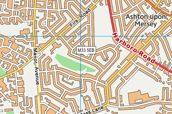 M33 5EB map - OS VectorMap District (Ordnance Survey)