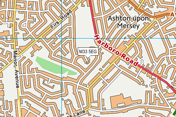 M33 5EG map - OS VectorMap District (Ordnance Survey)