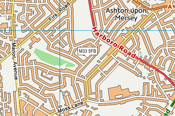 M33 5FB map - OS VectorMap District (Ordnance Survey)