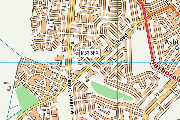 M33 5FX map - OS VectorMap District (Ordnance Survey)