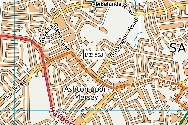 M33 5GJ map - OS VectorMap District (Ordnance Survey)