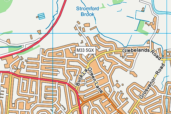M33 5GX map - OS VectorMap District (Ordnance Survey)