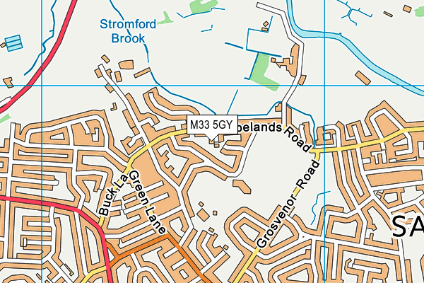 M33 5GY map - OS VectorMap District (Ordnance Survey)