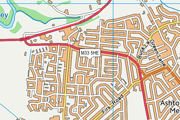 M33 5HE map - OS VectorMap District (Ordnance Survey)