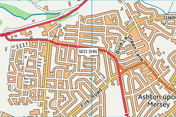 M33 5HN map - OS VectorMap District (Ordnance Survey)