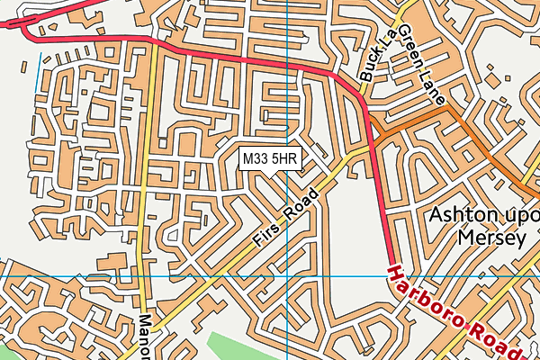 M33 5HR map - OS VectorMap District (Ordnance Survey)