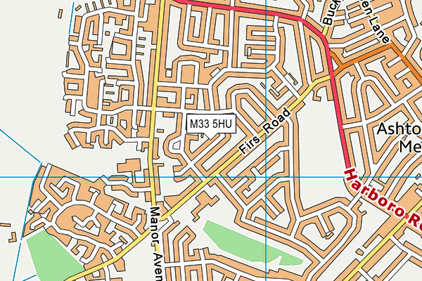 M33 5HU map - OS VectorMap District (Ordnance Survey)
