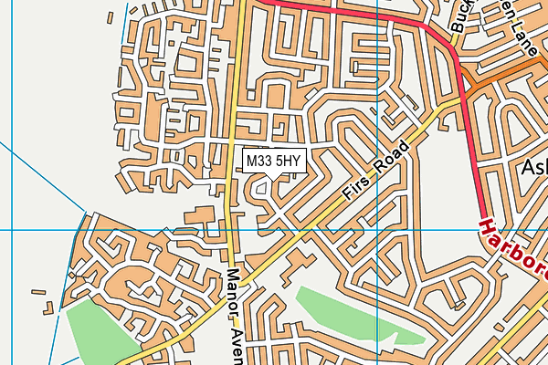M33 5HY map - OS VectorMap District (Ordnance Survey)
