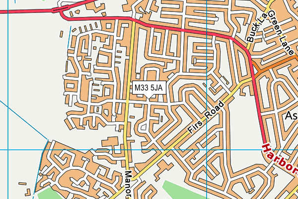 M33 5JA map - OS VectorMap District (Ordnance Survey)