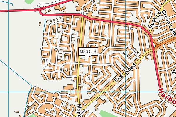 M33 5JB map - OS VectorMap District (Ordnance Survey)