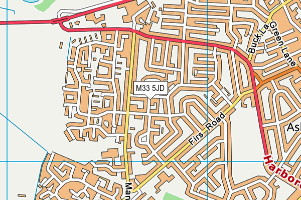 M33 5JD map - OS VectorMap District (Ordnance Survey)