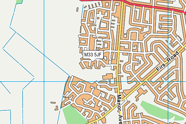 M33 5JF map - OS VectorMap District (Ordnance Survey)