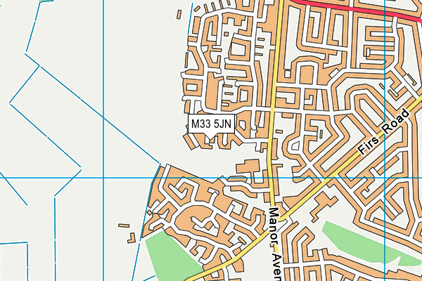 M33 5JN map - OS VectorMap District (Ordnance Survey)