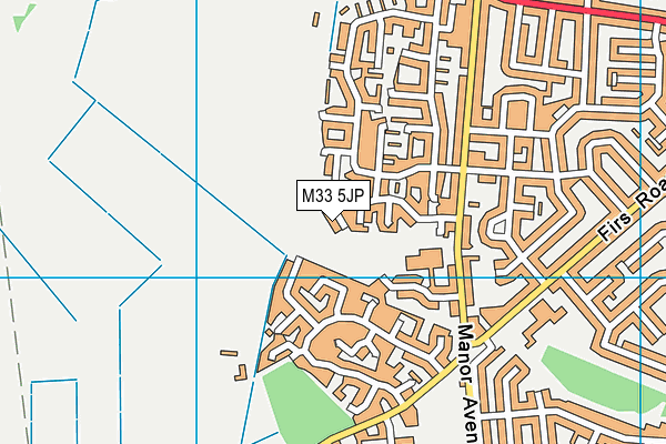 M33 5JP map - OS VectorMap District (Ordnance Survey)