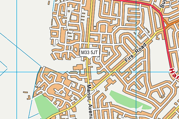 M33 5JT map - OS VectorMap District (Ordnance Survey)