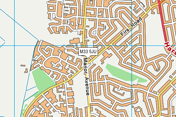 M33 5JU map - OS VectorMap District (Ordnance Survey)