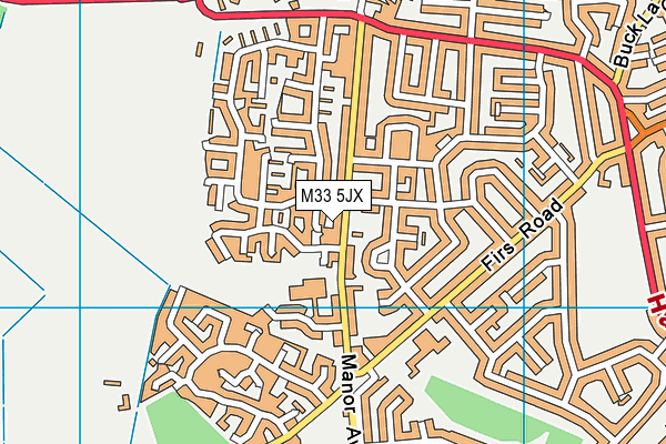 M33 5JX map - OS VectorMap District (Ordnance Survey)