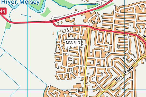 M33 5LD map - OS VectorMap District (Ordnance Survey)