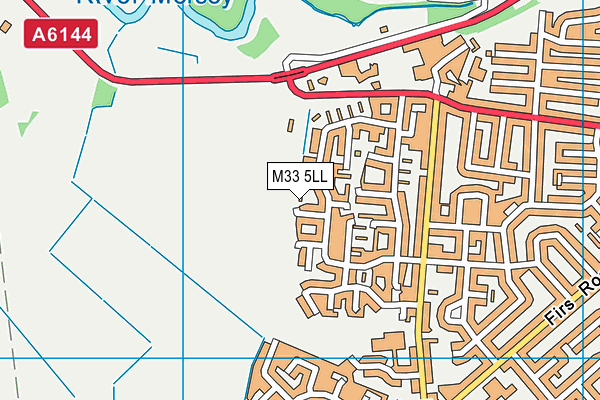M33 5LL map - OS VectorMap District (Ordnance Survey)