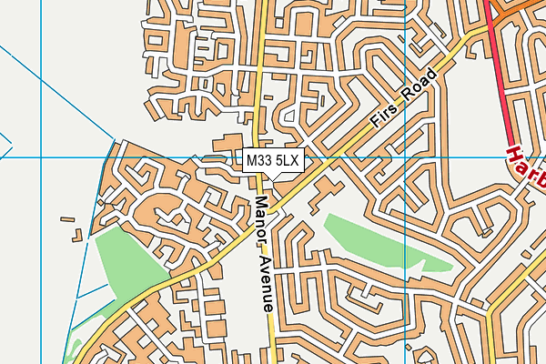 M33 5LX map - OS VectorMap District (Ordnance Survey)