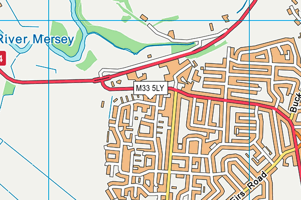 M33 5LY map - OS VectorMap District (Ordnance Survey)