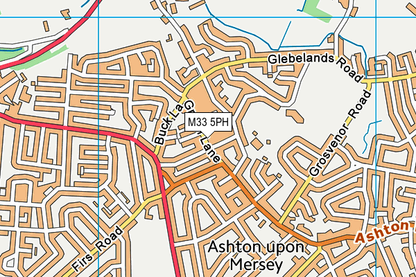 M33 5PH map - OS VectorMap District (Ordnance Survey)