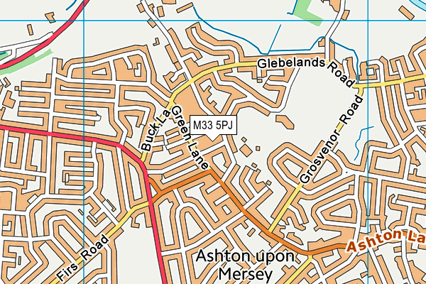 M33 5PJ map - OS VectorMap District (Ordnance Survey)