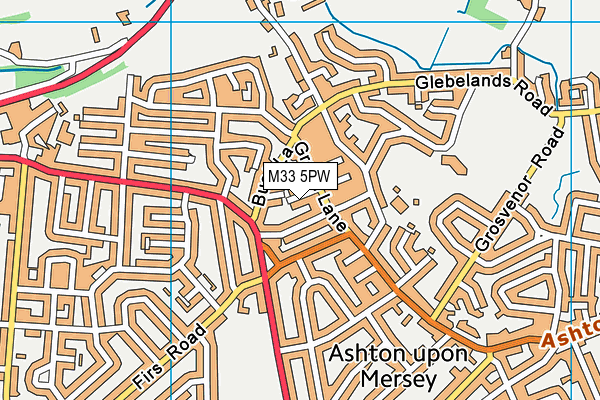 M33 5PW map - OS VectorMap District (Ordnance Survey)