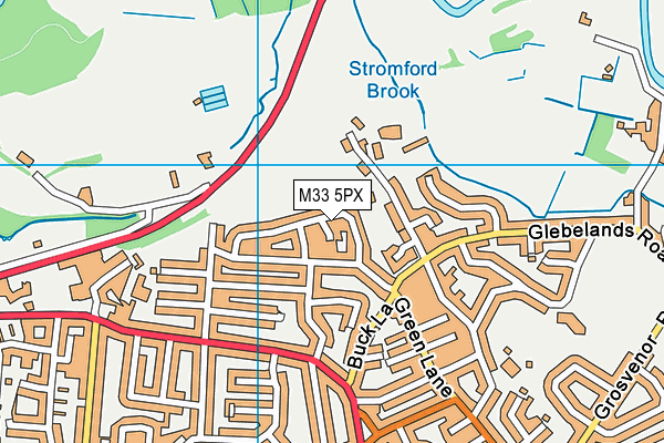 M33 5PX map - OS VectorMap District (Ordnance Survey)