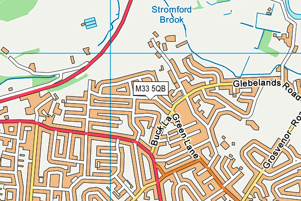 M33 5QB map - OS VectorMap District (Ordnance Survey)