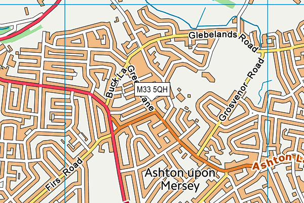 M33 5QH map - OS VectorMap District (Ordnance Survey)