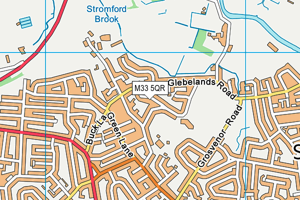 M33 5QR map - OS VectorMap District (Ordnance Survey)