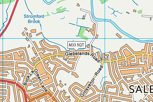 M33 5QT map - OS VectorMap District (Ordnance Survey)