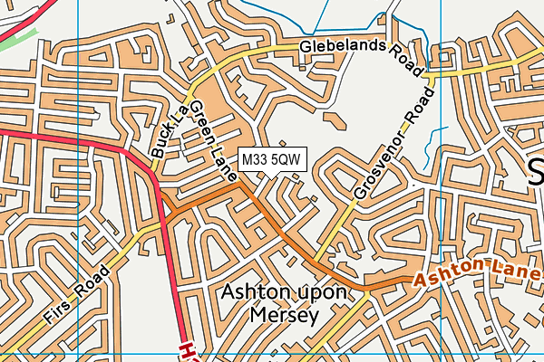 Wellfield Infant and Nursery School map (M33 5QW) - OS VectorMap District (Ordnance Survey)