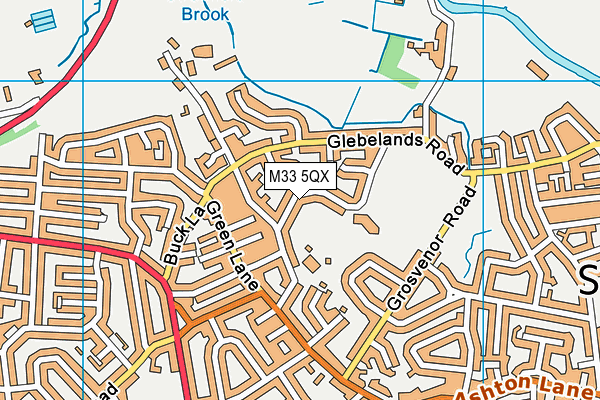 Wellfield Junior School map (M33 5QX) - OS VectorMap District (Ordnance Survey)