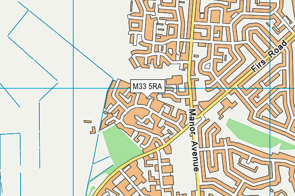 M33 5RA map - OS VectorMap District (Ordnance Survey)