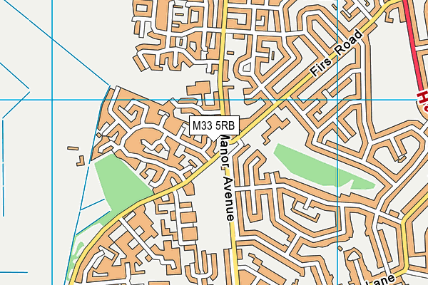 M33 5RB map - OS VectorMap District (Ordnance Survey)