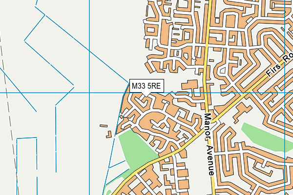 M33 5RE map - OS VectorMap District (Ordnance Survey)