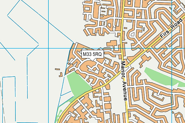 Manor Avenue Football Fields map (M33 5RQ) - OS VectorMap District (Ordnance Survey)