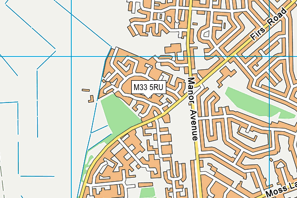 M33 5RU map - OS VectorMap District (Ordnance Survey)