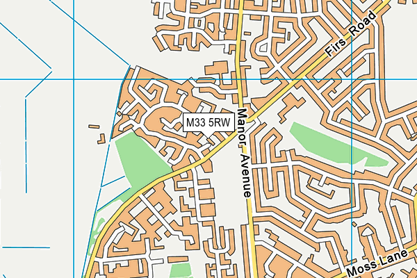 M33 5RW map - OS VectorMap District (Ordnance Survey)