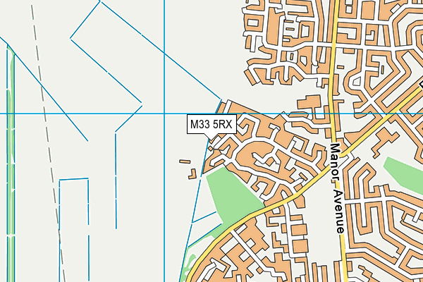 M33 5RX map - OS VectorMap District (Ordnance Survey)