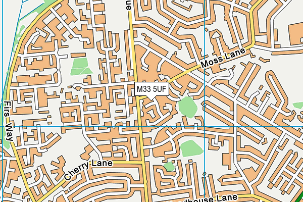 M33 5UF map - OS VectorMap District (Ordnance Survey)