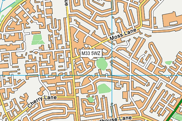 M33 5WZ map - OS VectorMap District (Ordnance Survey)