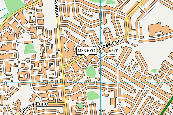 M33 5YG map - OS VectorMap District (Ordnance Survey)