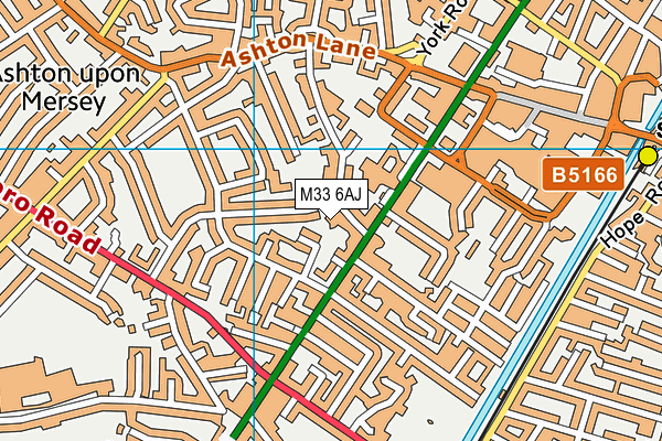 M33 6AJ map - OS VectorMap District (Ordnance Survey)