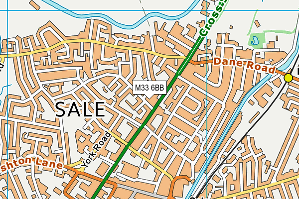 M33 6BB map - OS VectorMap District (Ordnance Survey)